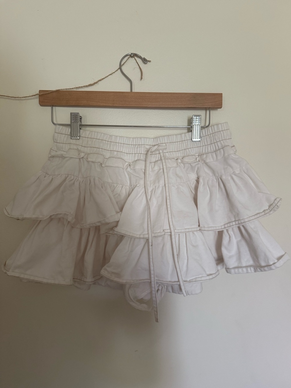 Day + Moon White Denim Ruffle Skort - Picture 1 of 5